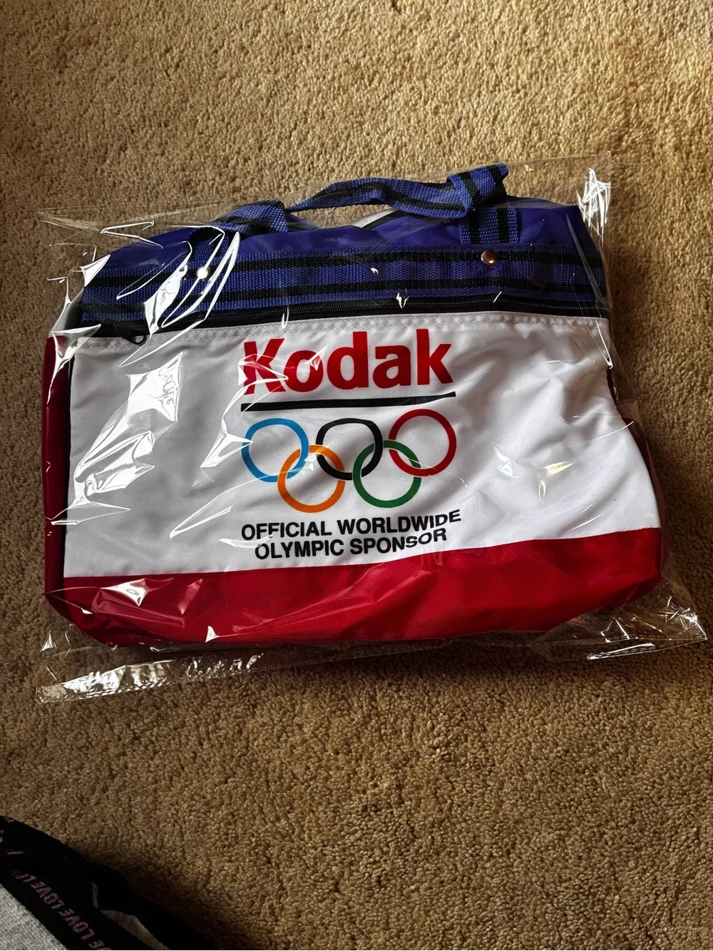 Vintage Kodak Olympic Sponsor Duffel Bag NOS Red White Blue Travel Gym Bag
